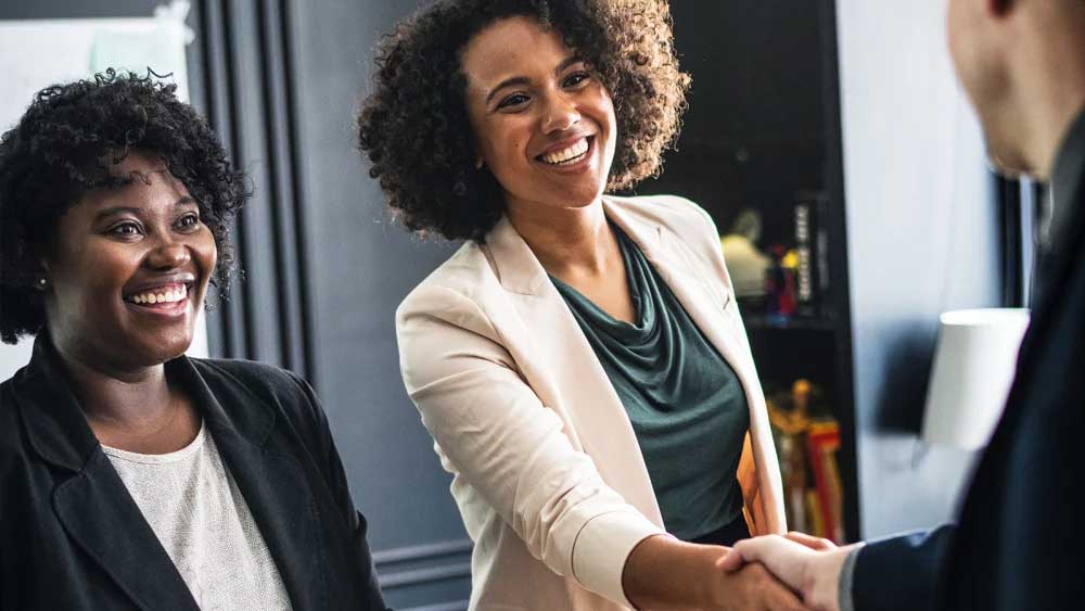 business women at meeting